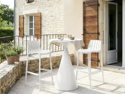 Lot de 2 chaises hautes de jardin empilable 