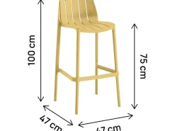 Lot de 2 chaises hautes de jardin empilable 