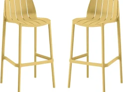 Lot de 2 chaises hautes de jardin empilable 