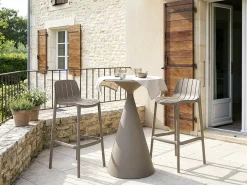 Lot de 2 chaises hautes de jardin empilable 