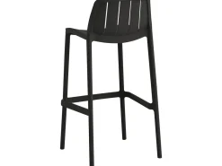 Lot de 2 chaises hautes de jardin empilable "Vaena" - Noir