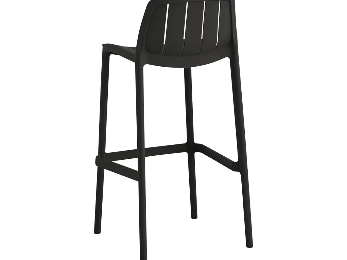 Lot de 2 chaises hautes de jardin empilable "Vaena" - Noir