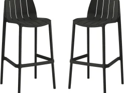 Lot de 2 chaises hautes de jardin empilable