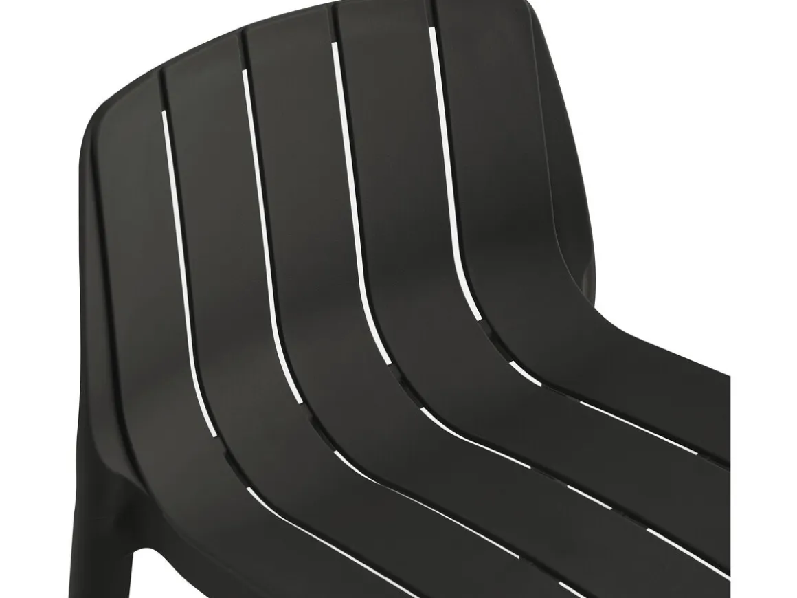 Lot de 2 chaises hautes de jardin empilable "Vaena" - Noir