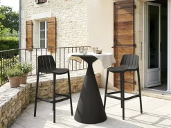 Lot de 2 chaises hautes de jardin empilable