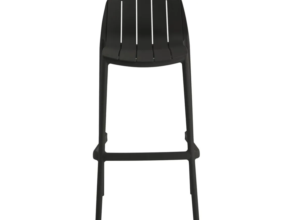 Lot de 2 chaises hautes de jardin empilable "Vaena" - Noir