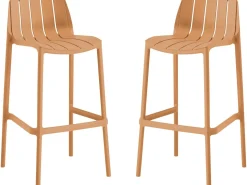Lot de 2 chaises hautes de jardin empilable 