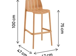 Lot de 2 chaises hautes de jardin empilable 