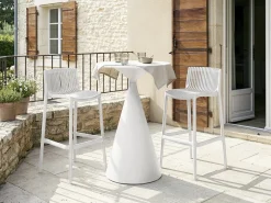 Lot de 2 chaises hautes empilables en plastique "Néora" - Blanc
