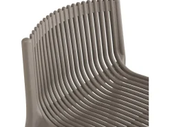 Lot de 2 chaises hautes empilables en plastique "Néora" - Taupe