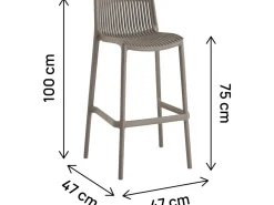 Lot de 2 chaises hautes empilables en plastique 