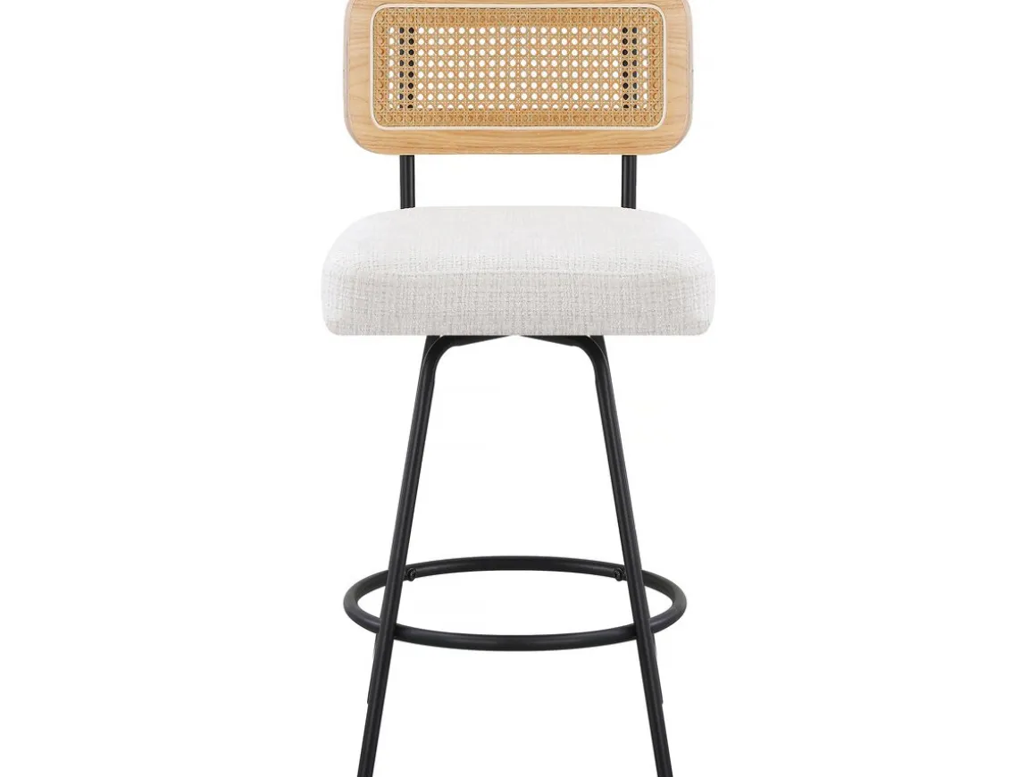 Lot de 2 chaises hautes en tissu "Wilfried" - 51 x 44 x 95 cm - Beige