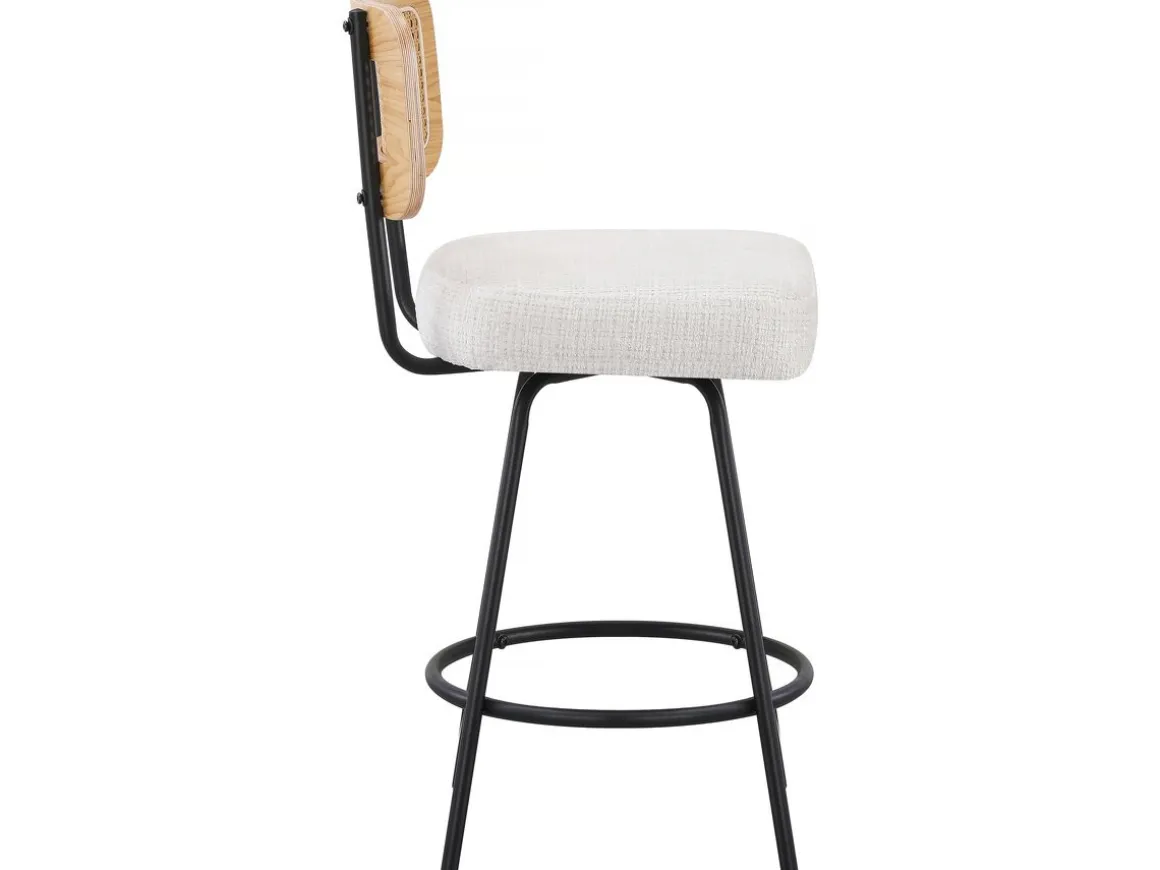 Lot de 2 chaises hautes en tissu "Wilfried" - 51 x 44 x 95 cm - Beige