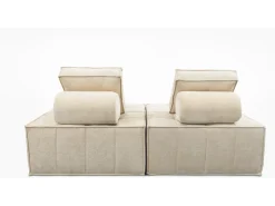 Lot de 3 chauffeuses pour canapé modulables en tissu texturé 