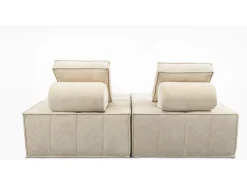 Lot de 2 chauffeuses pour canapé modulables en tissu texturé 