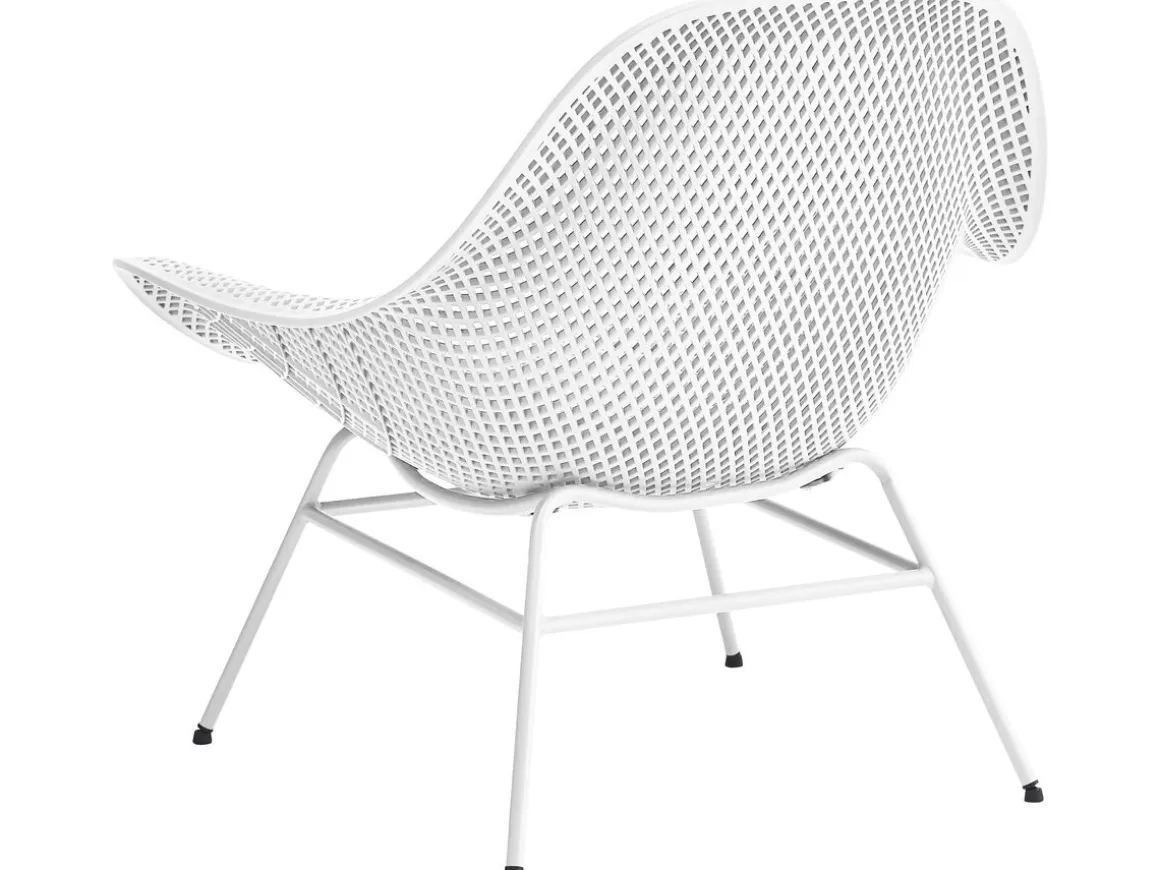 Lot de 2 fauteuils de jardin avec table basse "Soléna" - Blanc