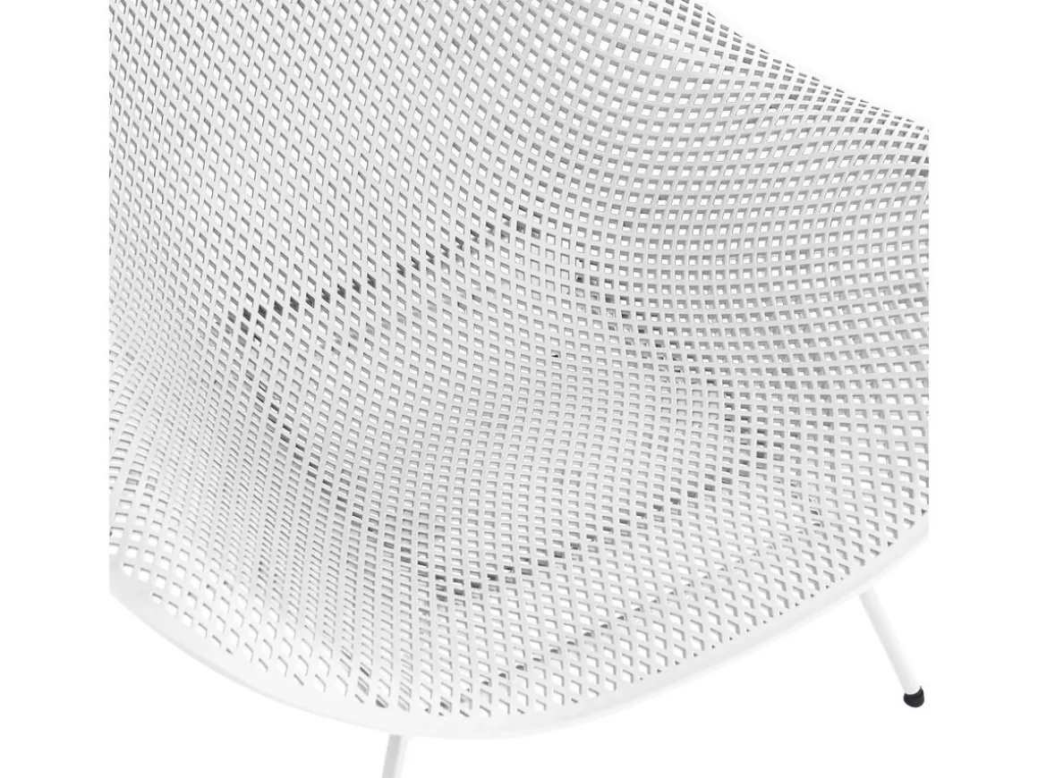 Lot de 2 fauteuils de jardin avec table basse "Soléna" - Blanc