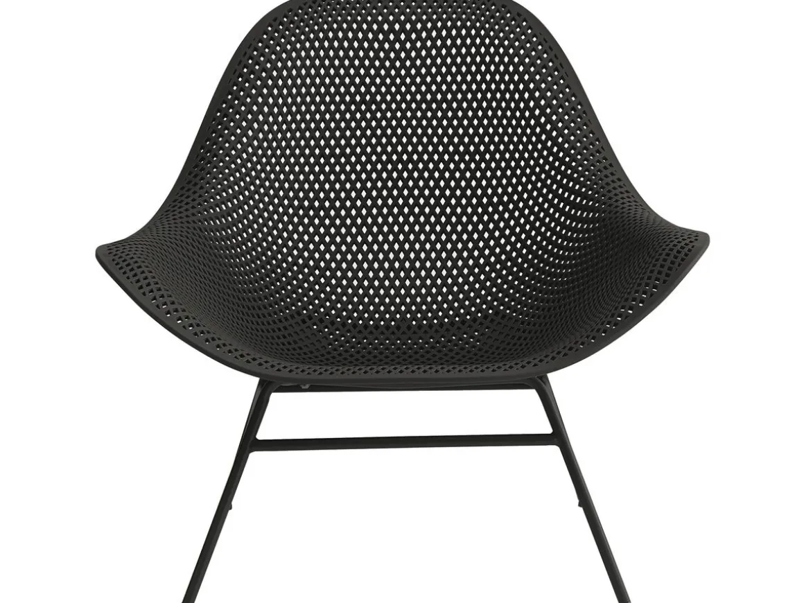 Lot de 2 fauteuils de jardin avec table basse "Soléna" - Noir