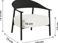 Lot de 2 fauteuils de jardin en plastique et en métal 