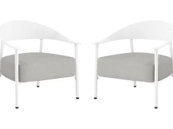 Lot de 2 fauteuils de jardin en plastique et en métal