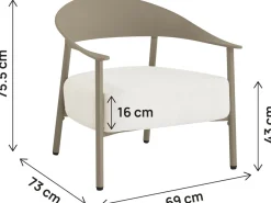 Lot de 2 fauteuils de jardin en plastique et métal 