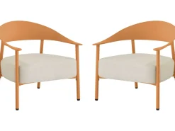 Lot de 2 fauteuils de jardin en plastique et métal "Céora" - Orange