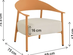 Lot de 2 fauteuils de jardin en plastique et métal 