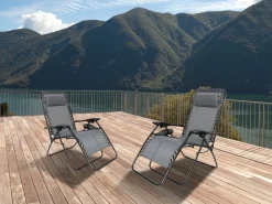 Lot de 2 fauteuils de jardin inclinable zéro gravité 