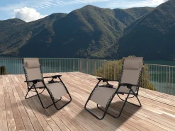 Lot de 2 Fauteuils de jardin inclinable zéro gravité 
