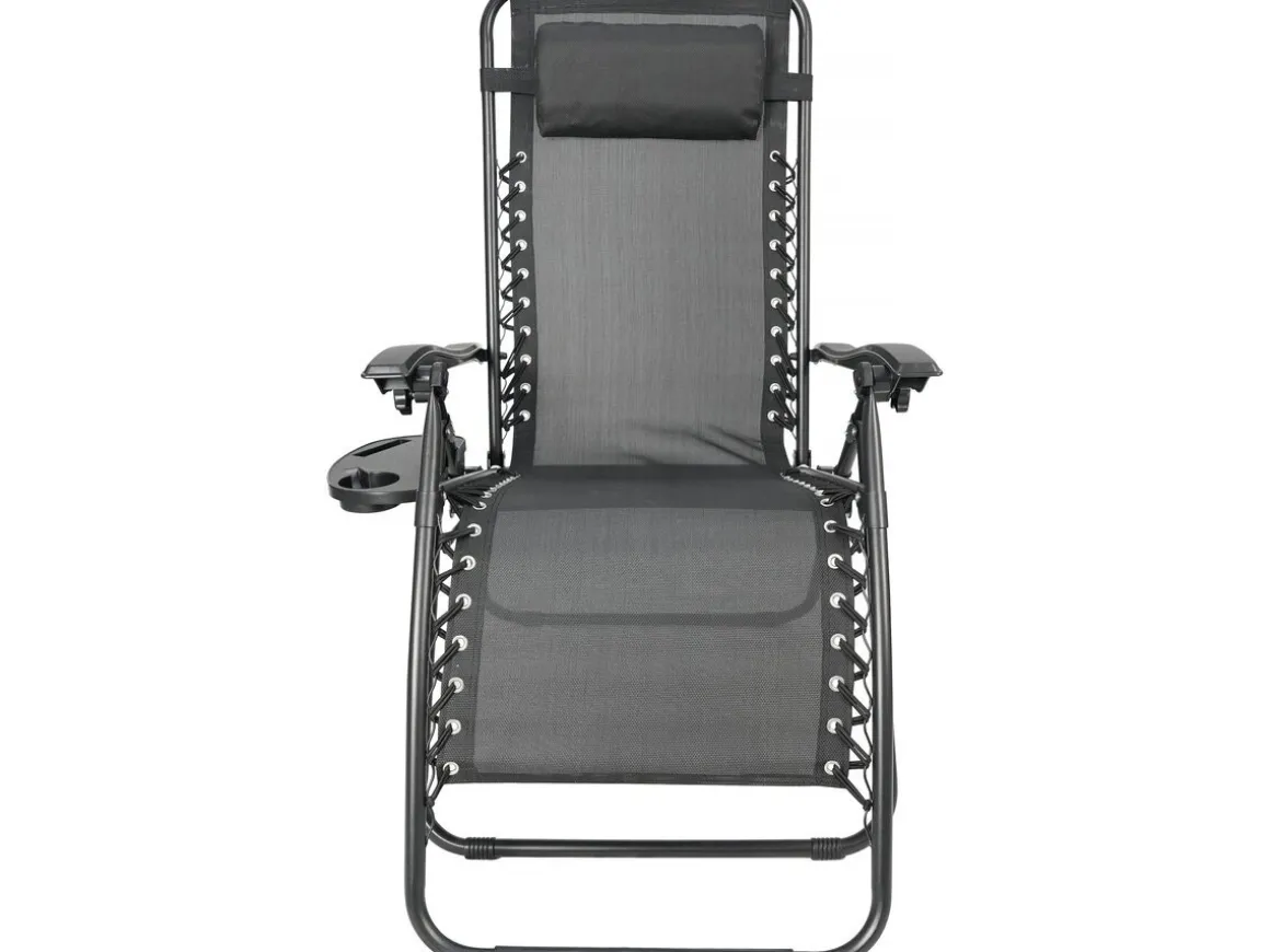 Lot de 2 Fauteuils de jardin inclinable zéro gravité "Sintra" - Noir