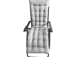 Lot de 2 fauteuils de jardin inclinable zéro gravité avec coussin matelassé "Sintra" - Gris