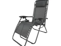 Lot de 2 fauteuils de jardin inclinable zéro gravité avec coussin matelassé 