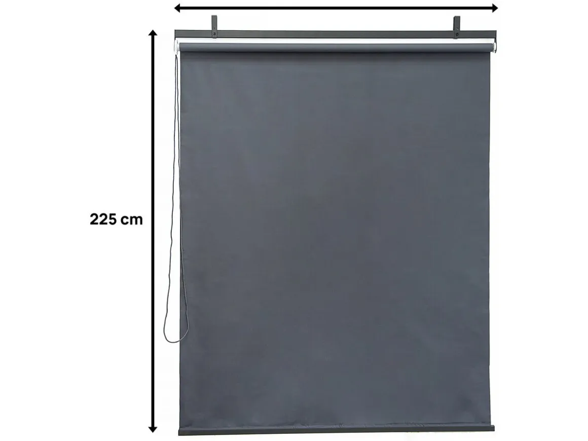 Lot de 3 stores rétractables pergola - 124 x 225 cm - Gris anthracite