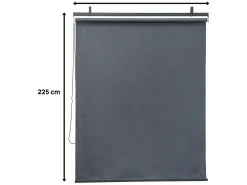 Lot de 2 stores rétractables pergola - 124 x 225 cm - Gris anthracite