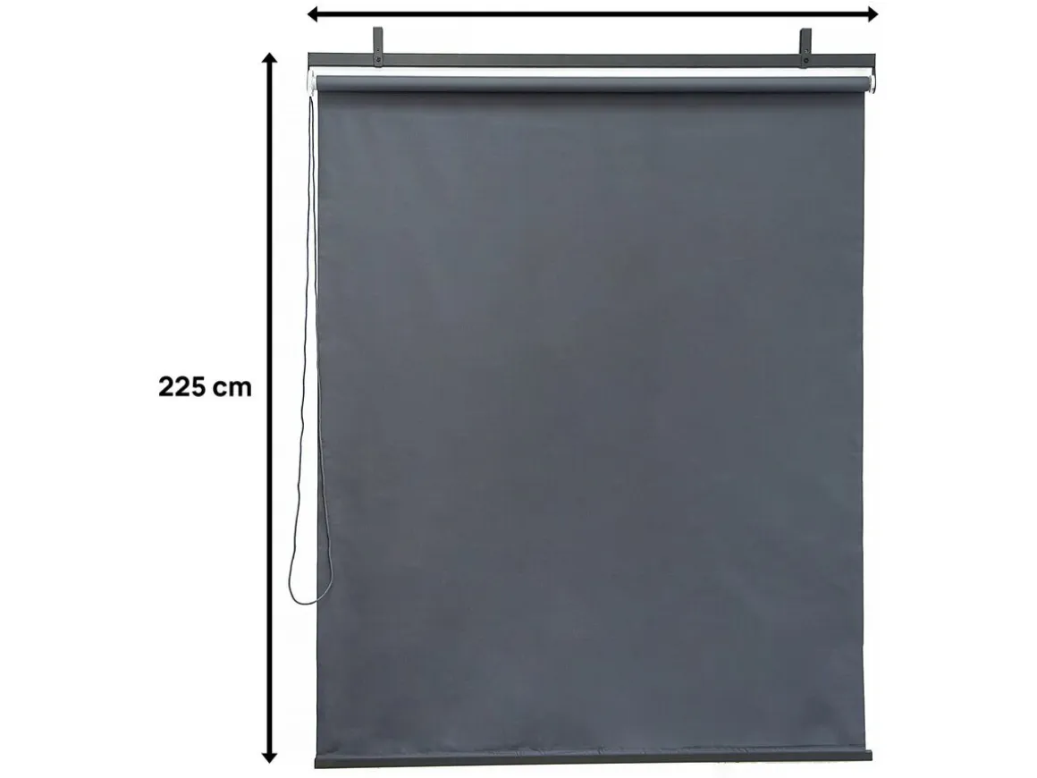 Lot de 2 stores rétractables pergola - 124 x 225 cm - Gris anthracite