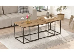 Lot de 3 tables basse en bois 