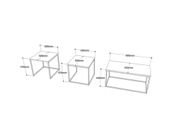 Lot de 3 tables basse en bois 
