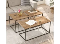 Lot de 3 tables basse en bois 
