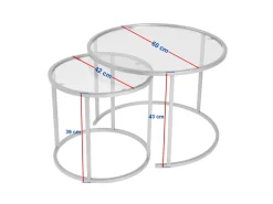 Lot de 2 tables basses en métal 