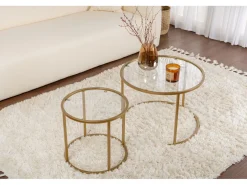 Lot de 2 tables basses en métal 