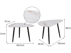 Lot de 2 tables basses gigognes en céramique