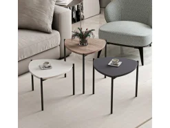 Lot de 3 tables basses gigognes en bois "Lenny" - 45 x 45 x 45 cm - Multicolore
