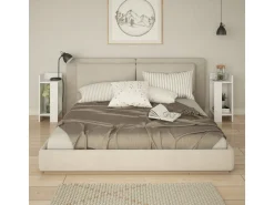 Lot de 2 tables de chevet en bois "Elos" - 25 x 27 x 60 cm - Blanc