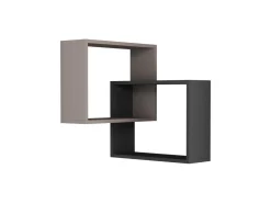 Lot de 2 étagères murales d'angle en bois "Ring" - 68 x 60 x 68 cm - Moka clair