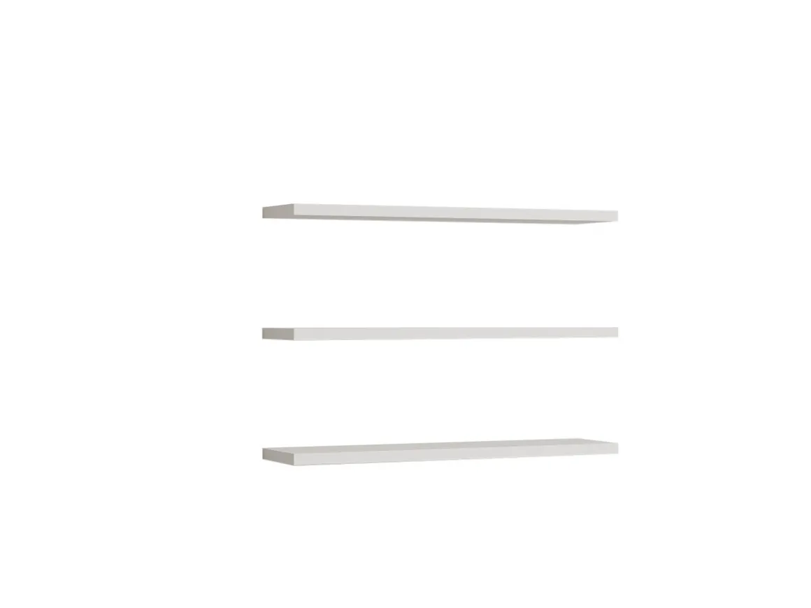 Lot de 3 étagères murales en bois "Boss" - 60 x 1 x 14 cm - Blanc
