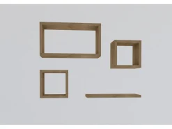 Lot de 4 étagères murales en bois