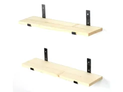 Lot de 2 étagères murales en bois en bois
