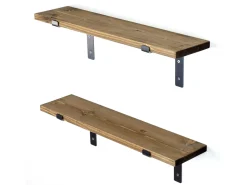 Lot de 2 étagères murales en bois en bois 