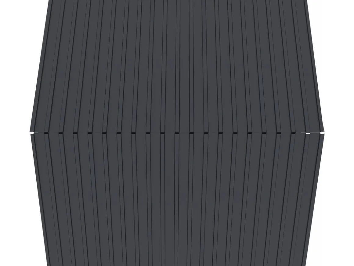 Lot de 12 tôles de bardage en acier galvanisé "Atlanta" - 129 x 42 cm - Gris