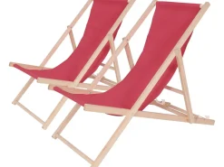 Lot de 2 transat en bois 